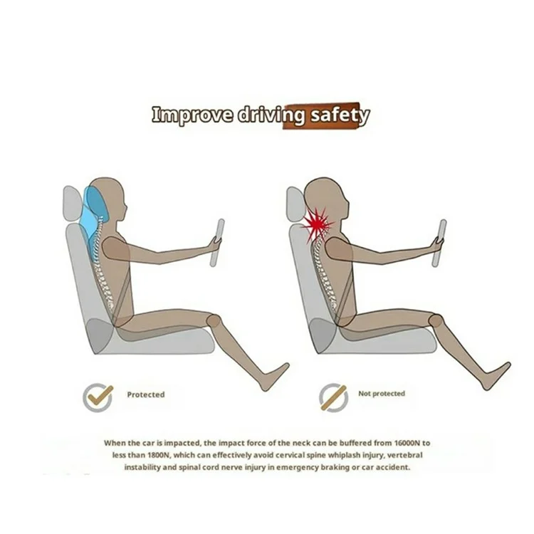 Car Headrest Neck Pillow Vehicle Backrest Cushion Universal Protective Pillow Pad For All Seasons Automotive Accessory - Orange