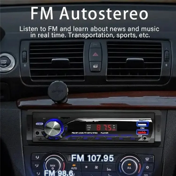 1059 Car MP3 Player Bluetooth-Compatible FM Radio Vehicle Audio System Support TF Card  /  U Disk