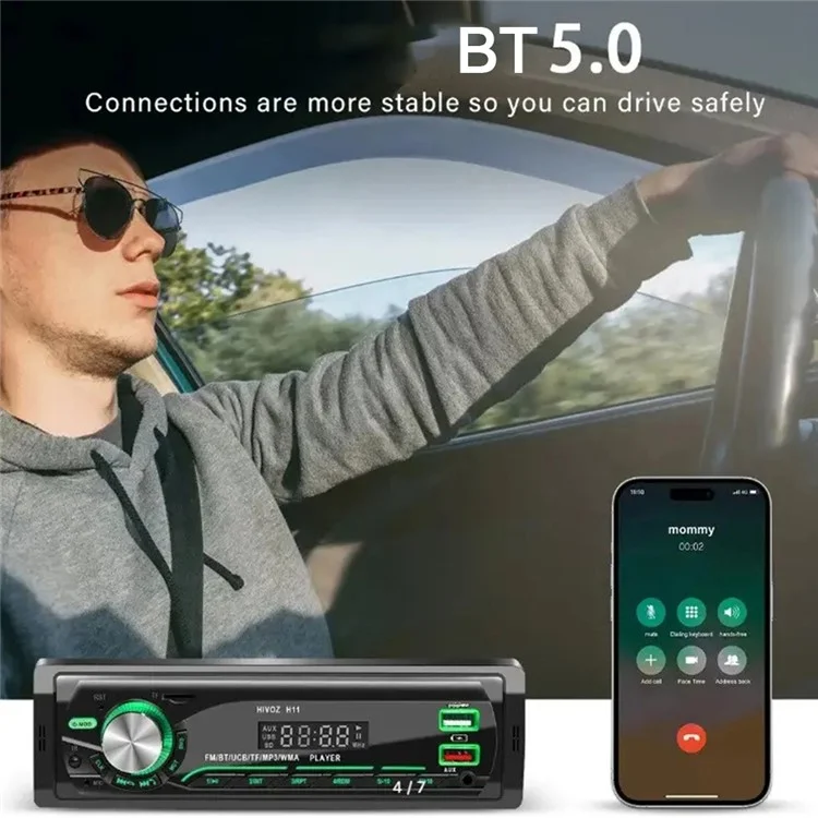 1059 Car MP3 Player Bluetooth-Compatible FM Radio Vehicle Audio System Support TF Card  /  U Disk
