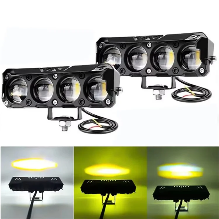MOFOX 4-LED Motorcycle Auxiliary Light Waterproof Motorbike External Headlight Fog Lamp