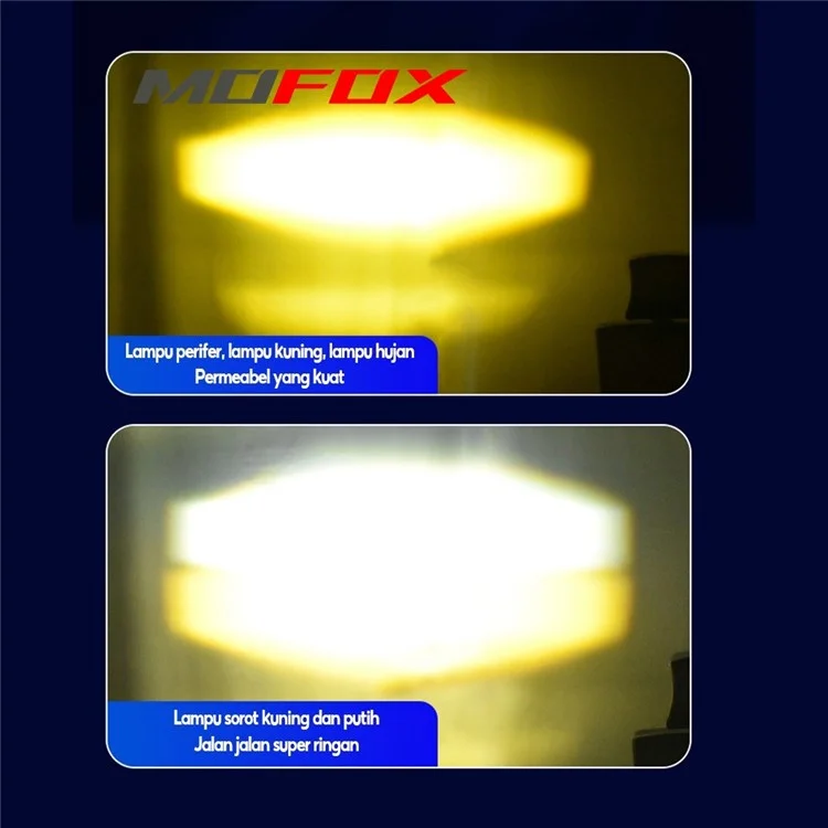 MOFOX 4-LED Motorcycle Auxiliary Light Waterproof Motorbike External Headlight Fog Lamp