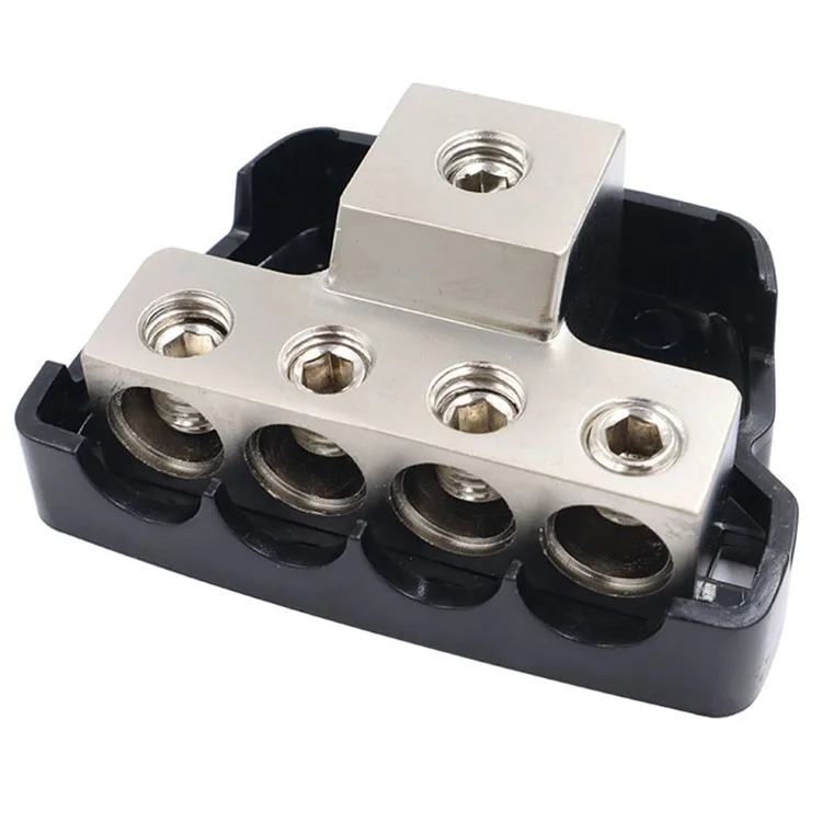 Splitter di cavi di alimentazione e massa per impianto audio stereo per auto a 4 vie