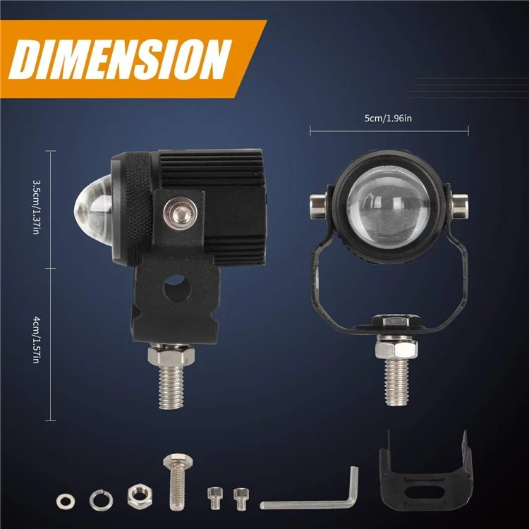 1 Pair Motorcycle LED Fog Lights White + Yellow Dual Color High Low Beam Auxiliary Driving Lamps