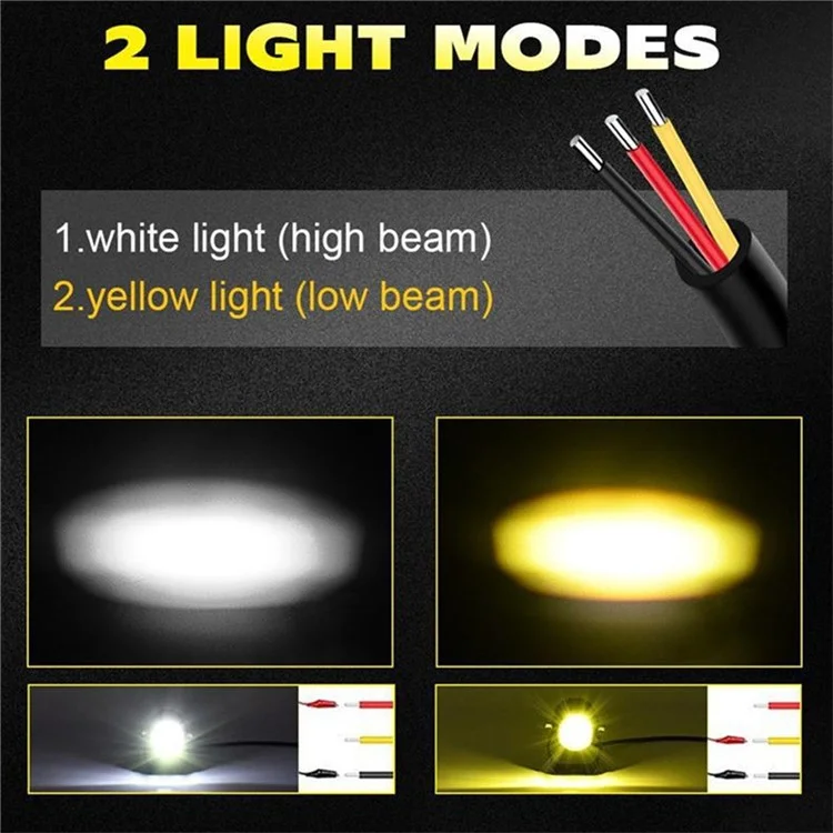 V05 1 Paar Motorrad LED-Nebelscheinwerfer IP67 wasserdicht Aluminiumgehäuse Fern- und Abblendlicht