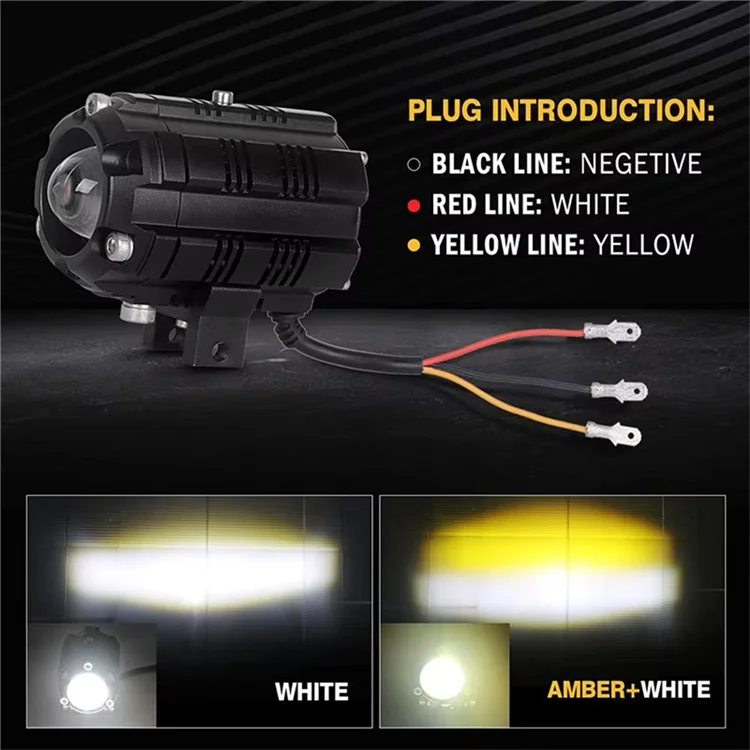 V05 1 Paar Motorrad LED-Nebelscheinwerfer IP67 wasserdicht Aluminiumgehäuse Fern- und Abblendlicht