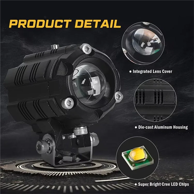 V05 1 Paar Motorrad LED-Nebelscheinwerfer IP67 wasserdicht Aluminiumgehäuse Fern- und Abblendlicht