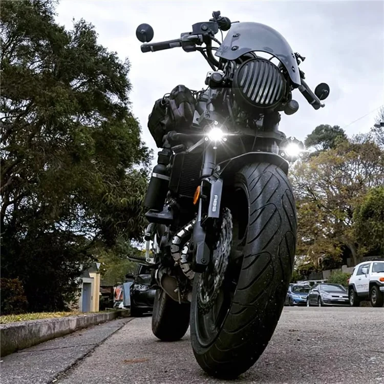 V05 1 Paar Motorrad LED-Nebelscheinwerfer IP67 wasserdicht Aluminiumgehäuse Fern- und Abblendlicht
