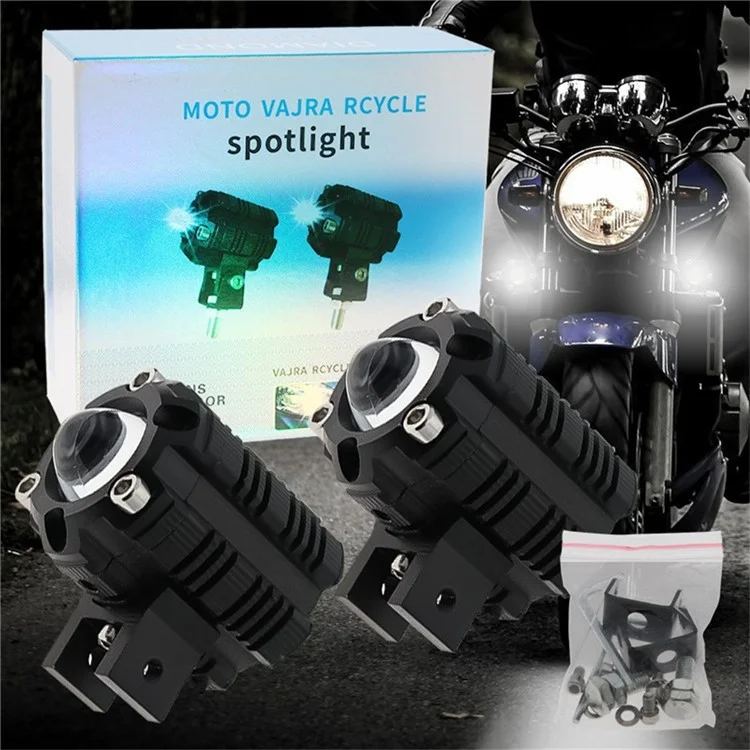 V05 1 Paar Motorrad LED-Nebelscheinwerfer IP67 wasserdicht Aluminiumgehäuse Fern- und Abblendlicht