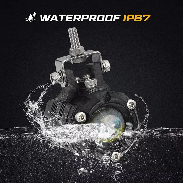V05 1 Paar Motorrad LED-Nebelscheinwerfer IP67 wasserdicht Aluminiumgehäuse Fern- und Abblendlicht