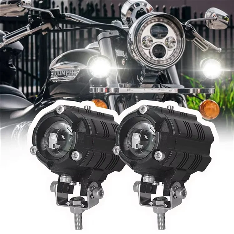 V05 1 Paar Motorrad LED-Nebelscheinwerfer IP67 wasserdicht Aluminiumgehäuse Fern- und Abblendlicht