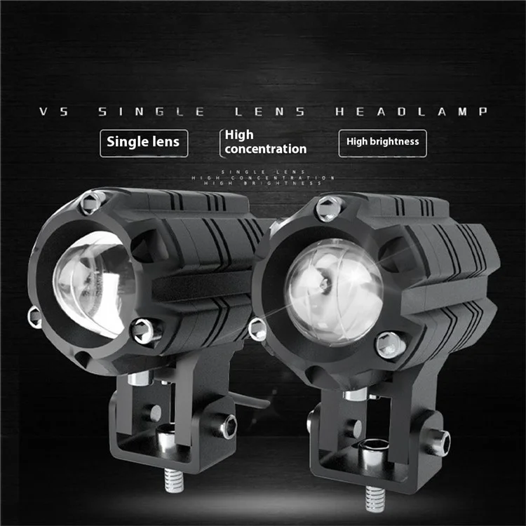 V05 1 Paar Motorrad LED-Nebelscheinwerfer IP67 wasserdicht Aluminiumgehäuse Fern- und Abblendlicht
