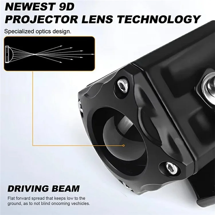 TR1 Single Lens Dual Color High Low Beam Fog Lamp IP65 Waterproof 12V / 24V Car Driving Headlight