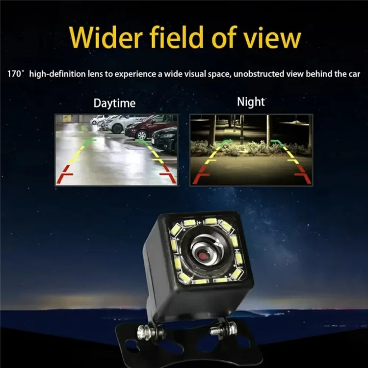 IP68 wasserdichte 12 LED Rückfahrkamera Automotive Nachtsicht HD Rückfahrkamera