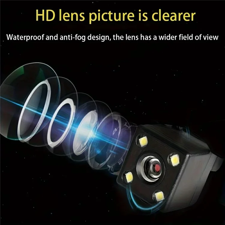 4 LED Rückfahrkamera für Autos IP68 wasserdicht Automotiv Nachtsicht HD Rückfahrkamera