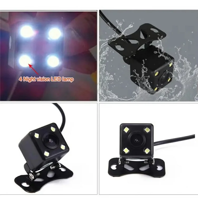 4 LED Rückfahrkamera für Autos IP68 wasserdicht Automotiv Nachtsicht HD Rückfahrkamera