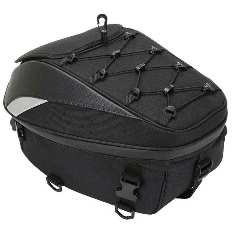 Große Kapazität Motorrad-Helmtasche Reflektierender Reitrucksack Wasserbeständiger Schwanztasche aus Oxford-Gewebe