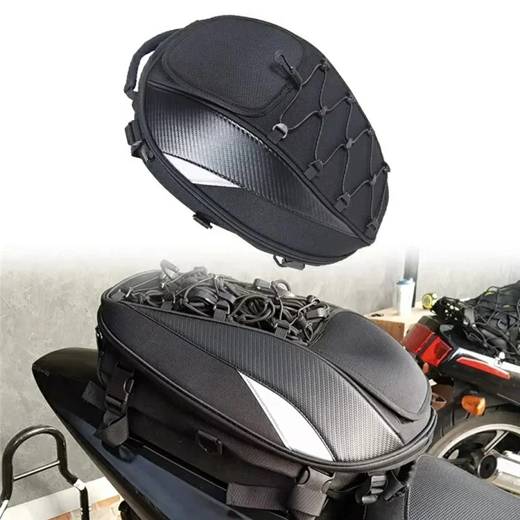 Große Kapazität Motorrad-Helmtasche Reflektierender Reitrucksack Wasserbeständiger Schwanztasche aus Oxford-Gewebe