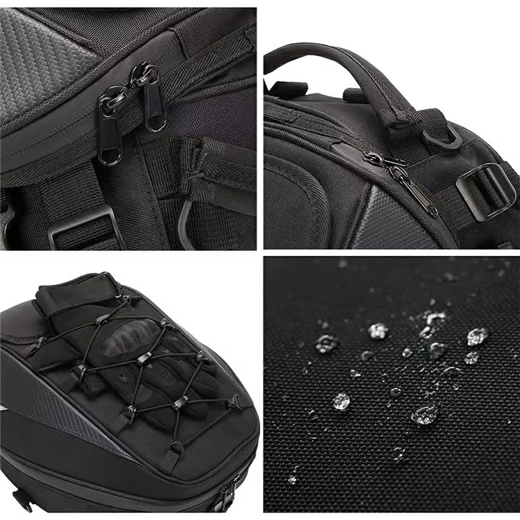 Große Kapazität Motorrad-Helmtasche Reflektierender Reitrucksack Wasserbeständiger Schwanztasche aus Oxford-Gewebe