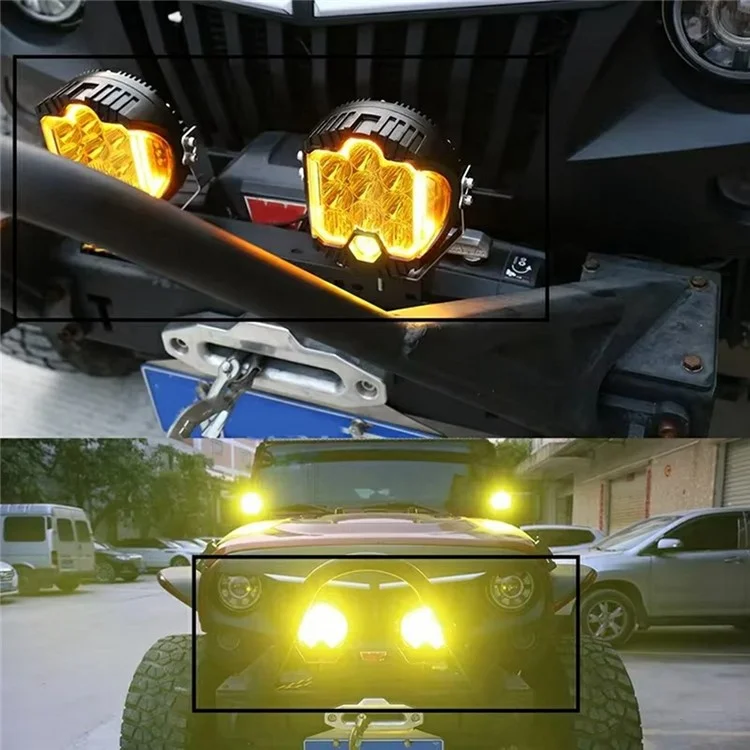 5 Inch 50W LED Work Light Three Sides Illumination Off Road Driving Lamp Spot Beam for Vehicle - Yellow Light