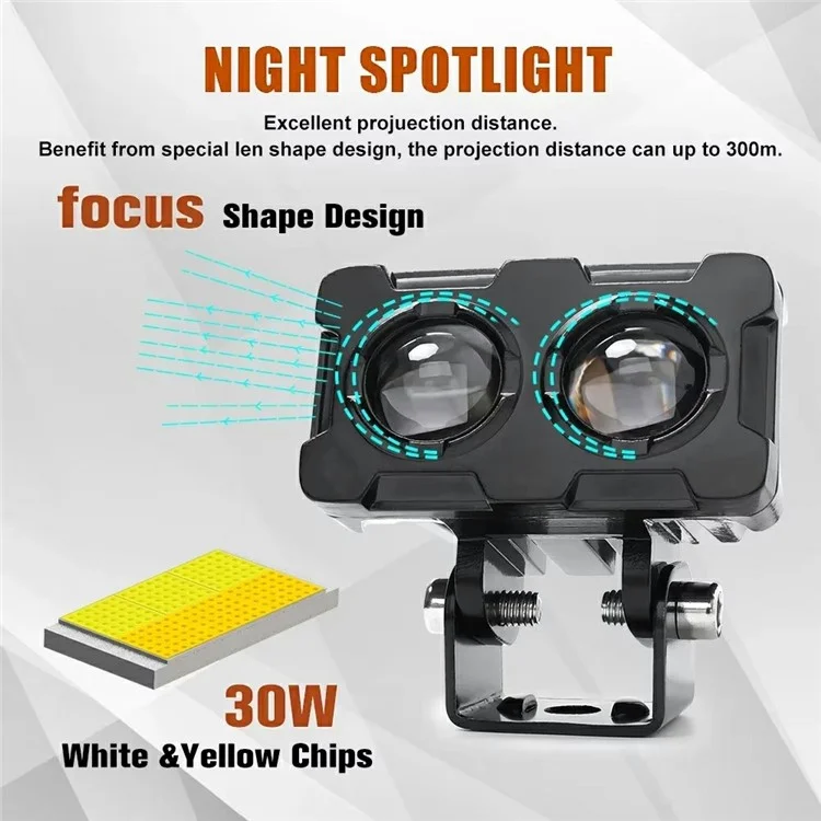 LB2 High Low Beam Motorcycle Light IP68 Waterproof Car LED Work Light Auxiliary Fog Lamp