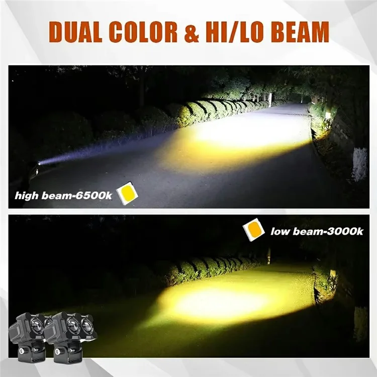 LB2 High Low Beam Motorcycle Light IP68 Waterproof Car LED Work Light Auxiliary Fog Lamp