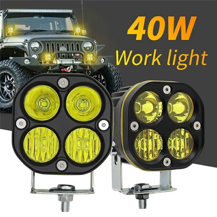D1-1 3 Inch Square LED Work Light 40W Car Driving Fog Lamp for Off Road Vehicle Front Bumper Light