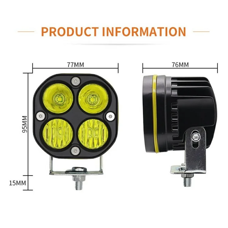 D1-1 3 Inch Square LED Work Light 40W Car Driving Fog Lamp for Off Road Vehicle Front Bumper Light