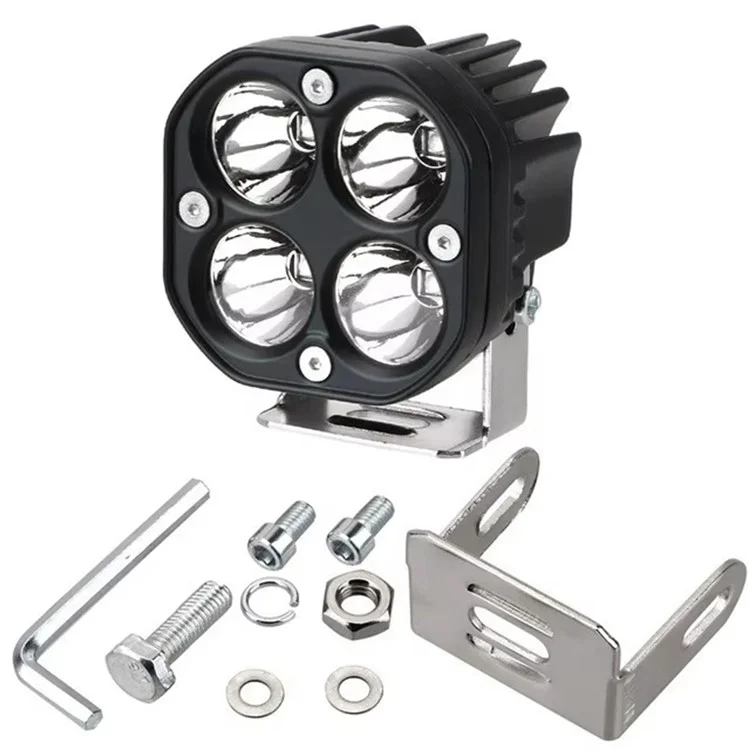 D1 3 Inch 40W Square Spotlight IP67 Waterproof Car LED Work Light 12V / 24V Off Road Fog Lamp - White Light