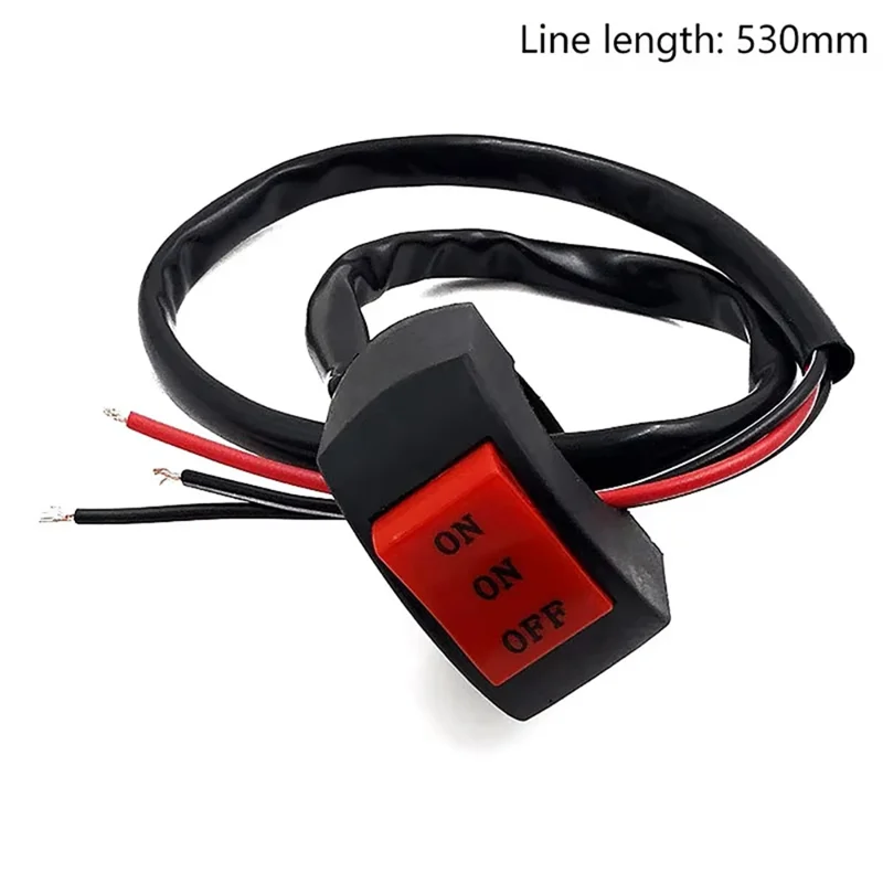 Universal Motorcycle Handlebar LED Light Switch 3 Wires Headlight On / Off Control Button