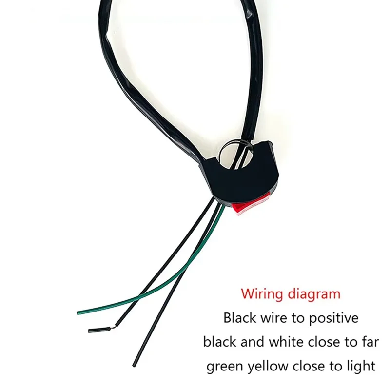 Universal Motorcycle Handlebar LED Light Switch 3 Wires Headlight On / Off Control Button