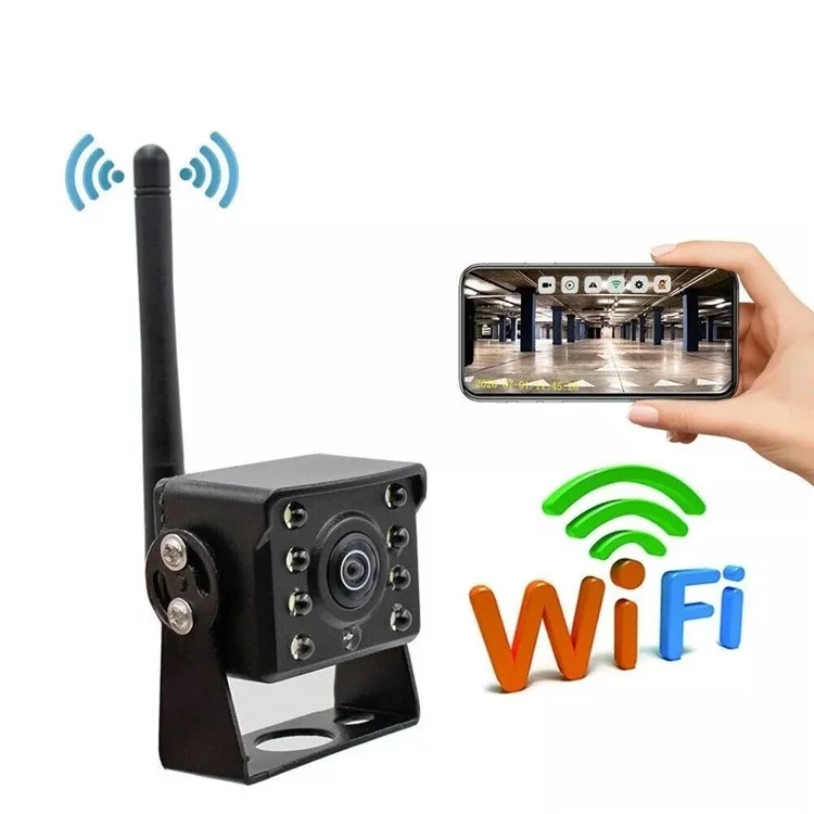 W102 Night Vision Wide Angle WiFi Camera for Trucks Waterproof Rear View Wireless Backup Camera