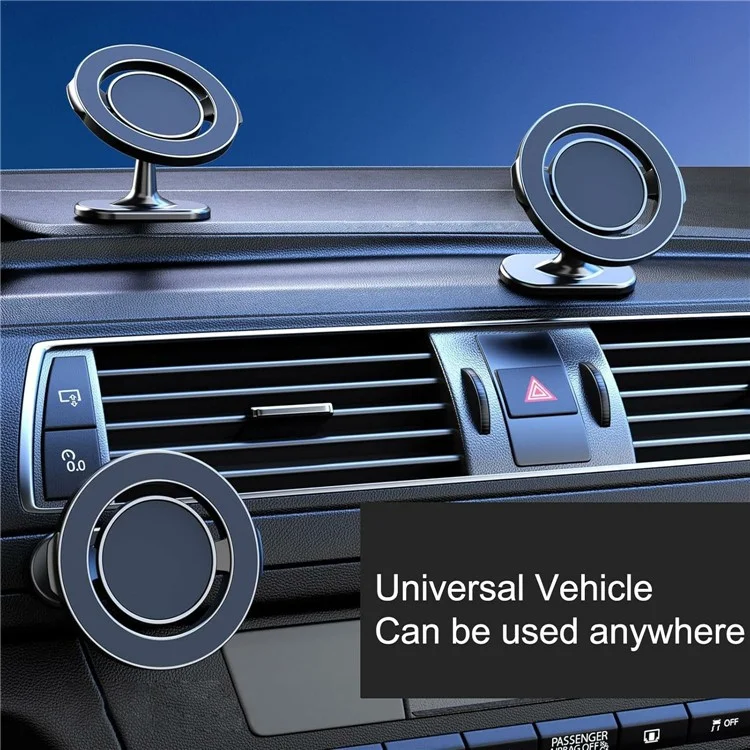 KM-H730-1 360° Rotating Dashboard Car Phone Holder Adhesive Foldable Magnetic Mount