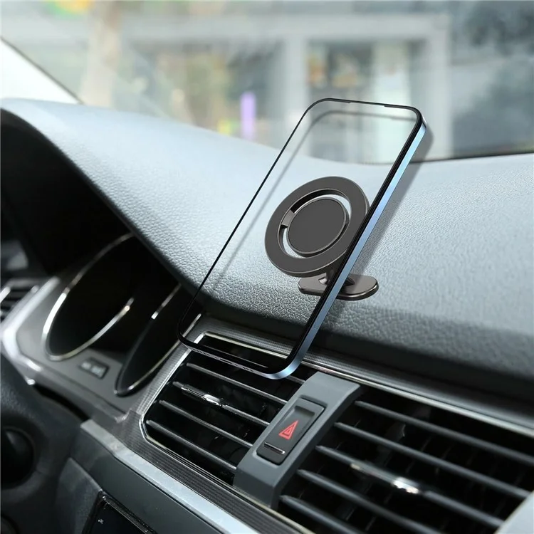 KM-H730-1 360° Rotating Dashboard Car Phone Holder Adhesive Foldable Magnetic Mount