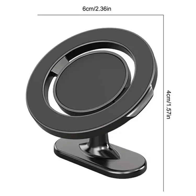 KM-H730-1 360° Rotating Dashboard Car Phone Holder Adhesive Foldable Magnetic Mount