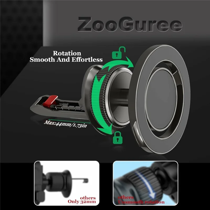KM-H732 Air Vent Car Phone Holder 360° Rotatable Magnetic Mount Foldable Bracket