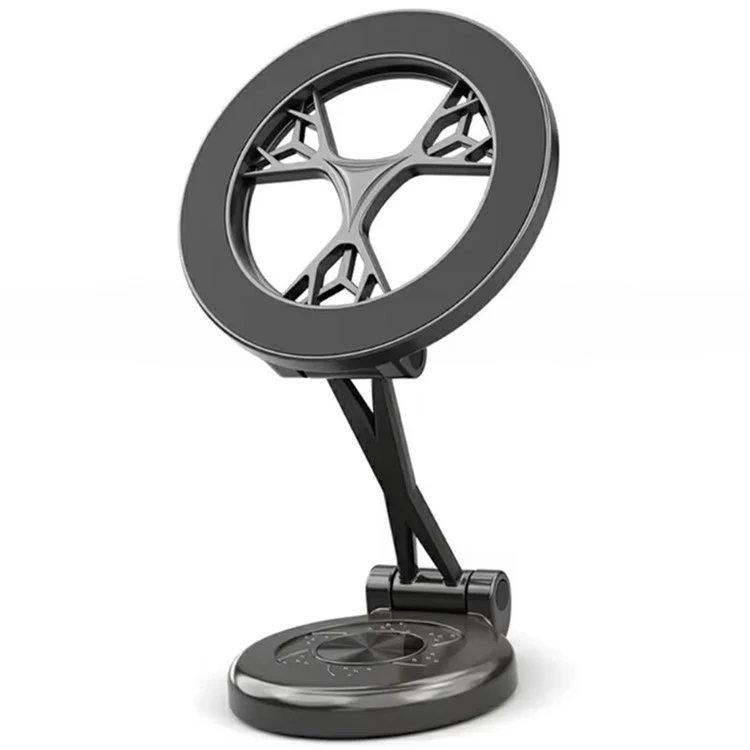 Car Phone Holder 360 Degree Rotating Magnetic Mount Metal Navigation Stand - Black
