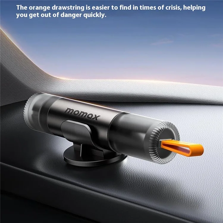 MOMAX 1-Move 2 In 1 Window Breaker Seatbelt Cutter High Strength Tungsten Steel Emergency Escape Tool