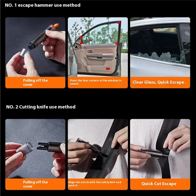 MOMAX 1-Move 2 In 1 Window Breaker Seatbelt Cutter High Strength Tungsten Steel Emergency Escape Tool