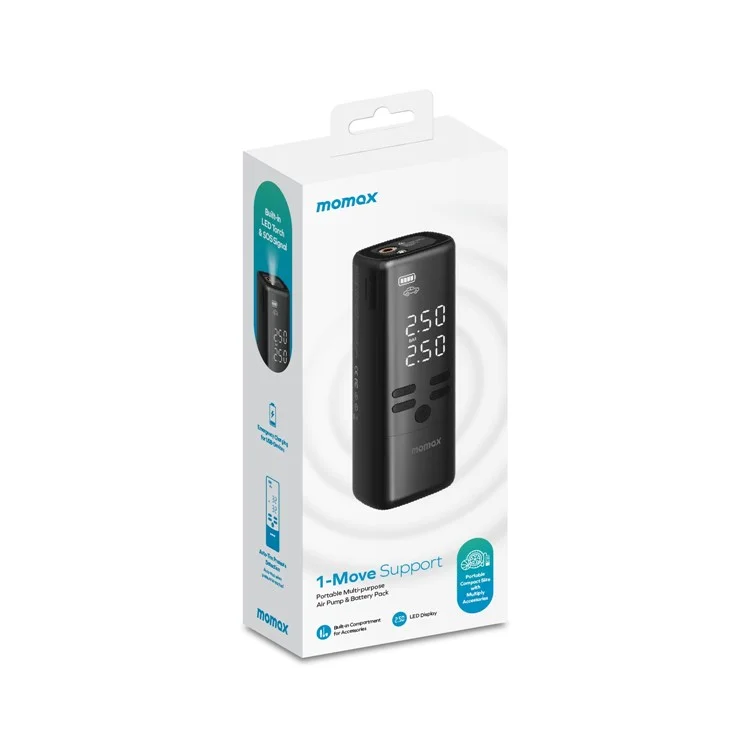 MOMAX 1-Move Support Smart Wireless Air Pump 150 PSI High Pressure Portable Compressor