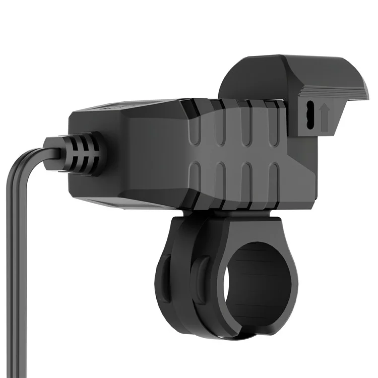 WUPP CS-2100A1 USB A + Type C Dual Port Fast Charging Motorcycle Phone Charger with LED Voltmeter