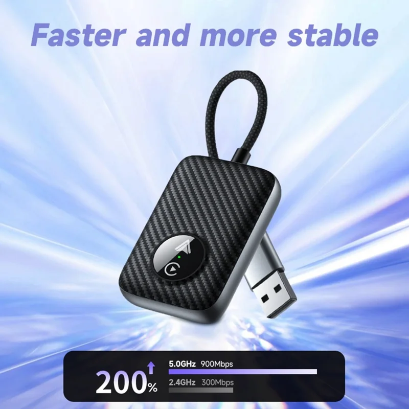 2 in 1 Wireless CarPlay Android Auto Adapter Cars Upgrade Wired to Wireless CarPlay Dongle - Silver