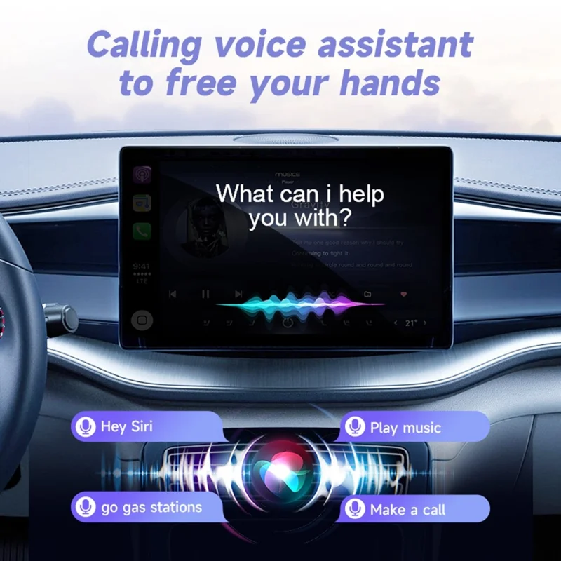 2 in 1 Wireless CarPlay Android Auto Adapter Cars Upgrade Wired to Wireless CarPlay Dongle - Silver