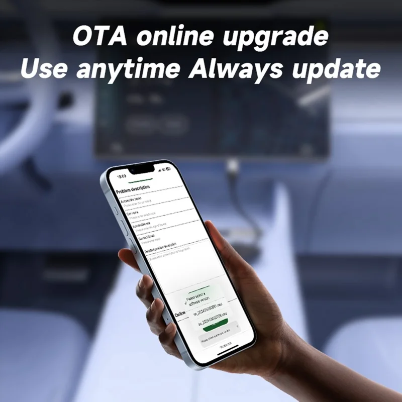 2 in 1 Wireless CarPlay Android Auto Adapter Cars Upgrade Wired to Wireless CarPlay Dongle - Silver