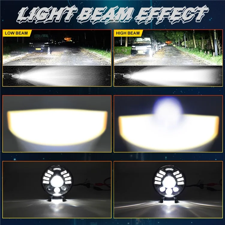 5.75 Inch LED Headlight for Motorcycle Front Lamp High Low Beam with DRL Turn Signal