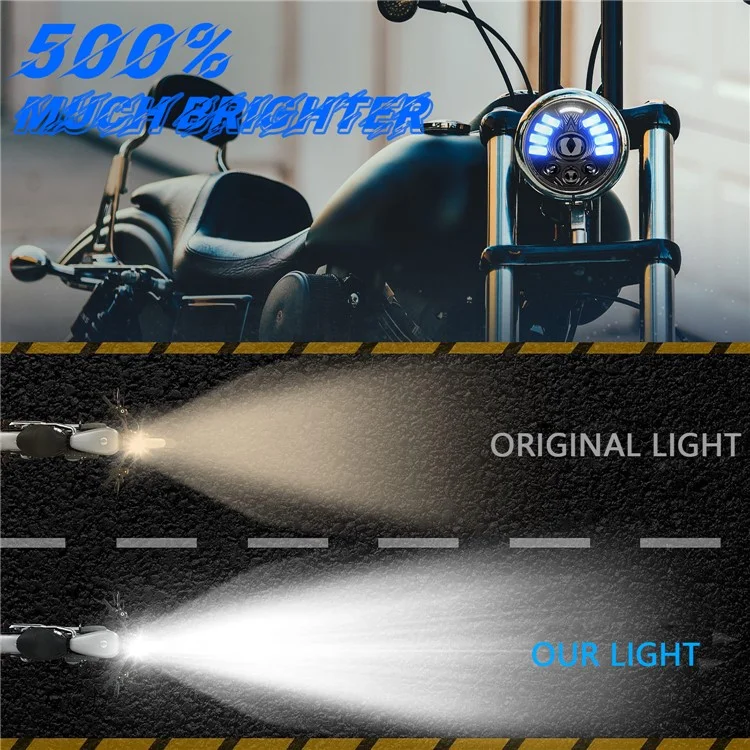 5.75 Inch LED Headlight for Motorcycle Front Lamp High Low Beam with DRL Turn Signal