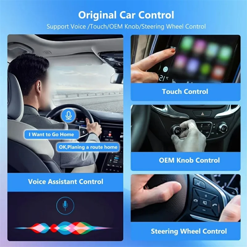 Wireless CarPlay Android Auto 2 in 1 Adapter for Car Navigation USB Dongle - with Type-C Adapter Cable