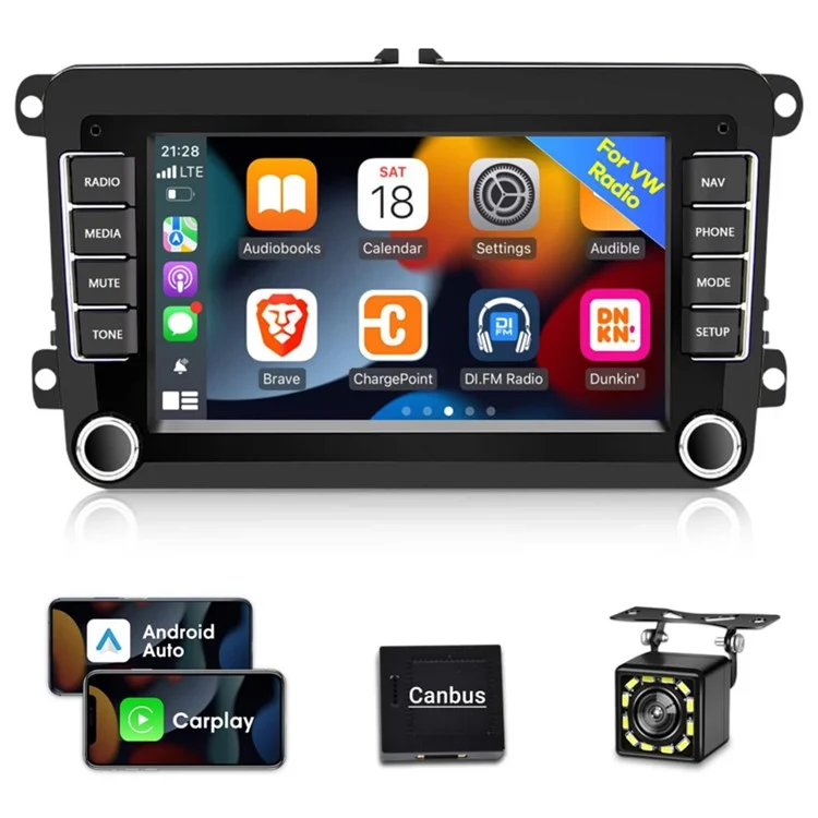 RH5013C Pantalla táctil de 7 pulgadas Android 13 Radio de coche Reproductor multimedia Android Auto CarPlay, 2+32GB