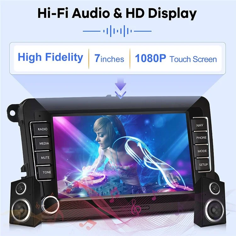 RH5013C Pantalla táctil de 7 pulgadas Android 13 Radio de coche Reproductor multimedia Android Auto CarPlay, 2+32GB