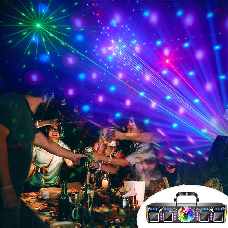 5 In 1 Stage Laser Light 120 Patterns for KTV Bar Party Atmosphere Lamp UV Projection Disco Ball