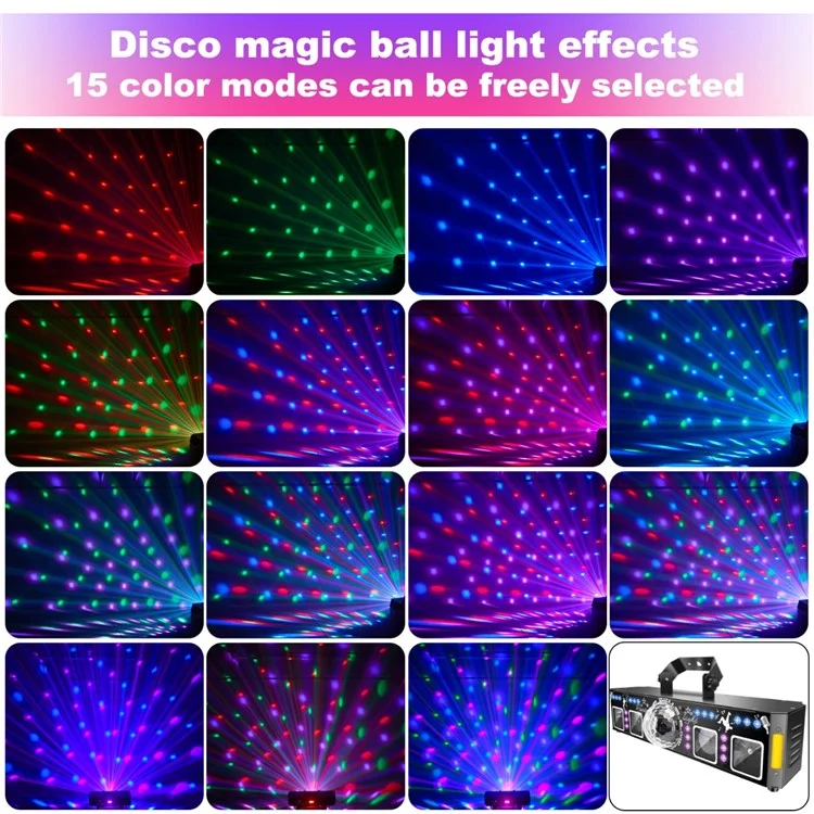 5 In 1 Stage Laser Light 120 Patterns for KTV Bar Party Atmosphere Lamp UV Projection Disco Ball